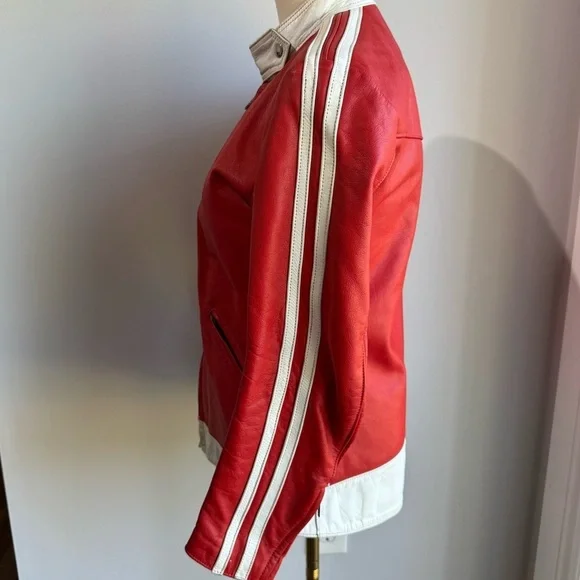 Vintage 70s 80s Swift Leathers Red Moto Racing Jacket Mens S Womens M Authentic - Picture 10 of 16